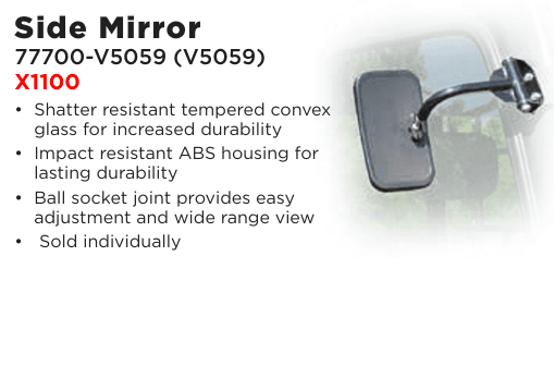 Kubota RTVX1100,X2C Side Mirror Kit 77700-V5059