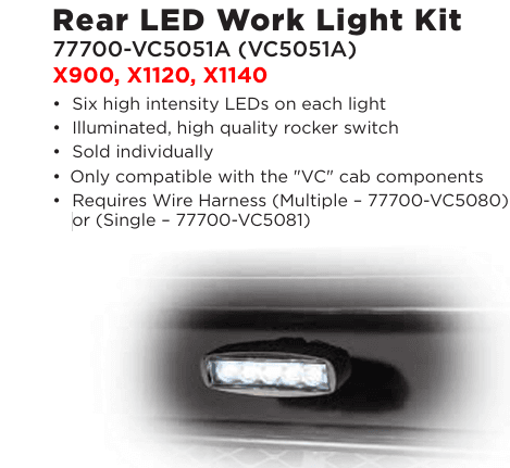 Kubota RTVX900-1140 Rear LED Worklight 77700-VC5051A